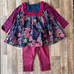 Persnickety tunic dress and leggings outfit